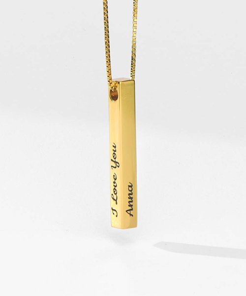 Bar necklaces with engraving