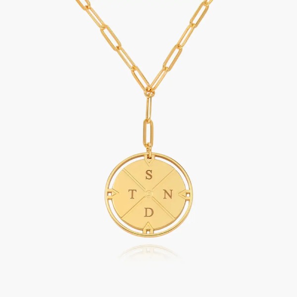 Oak and Luna Compass Necklace