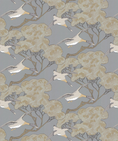 4) Flying Ducks — Slate Blue by Mulberry Home